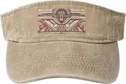 [RLDOBOFE] Sun Visor Hat Adjustable Empty Top Baseball Cap Retro tribal illustration Sun Hats for Women Men Sports Hats Summer Beach Cap