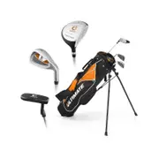 Costway Junior Golf Clubs Set w/Stand Bag,3# Fairway Wood, 7# & 9# Irons, Putter, Kids Right Hand Yellow