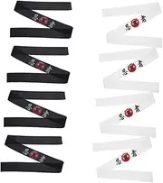 MUSISALY 8pcs Headband Sushi Chef Hairband Sushi Chef Bandana Karate Headbands for Ninja Accessories Costume Japense Karate Headband Chefs Hat Headband Hibachi Hat Polyester