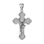 Sterling Silver Rosary Cross Prayer Pendant