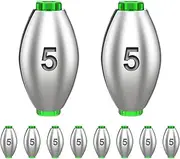 Fishing Sinkers Lead Weights - 10-Pack Rig Sinkers Drop Shot Weights | Heavy-Duty Fishing Sinkers for Saltwater and Freshwater, Perfect for Surf and Bass Fishing, Sinking Weights