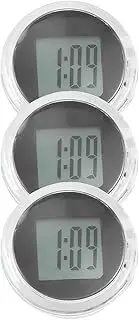 Aswalling 3 Pieces Mini Motorcycle Clocks Waterproof Stick-on Motorbike Mount Watch Digital Clocks for Vehicle, Auto, Car, SUV