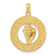 14k Yellow Gold NAGS HEAD and Conch Shell Pendant