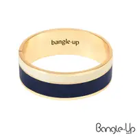 在飛比找誠品線上優惠-Bangle Up 經典條紋印花琺瑯鍍金手環(藍白)