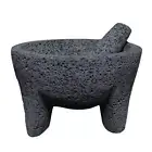 8.6 Inch Mortar and Pestle, Handmade Lava Stone Herb Bowl, Spice Grinder