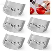 5 Pieces Finger Guards for Cutting Food, Small Stainless Steel Finger Hand Protector Tool, Reusable Finger Protector for Slicing Dicing Chopping Vegetable Knife Fruit Kitchen Gifts (5Pcs)