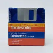 3.5” Floppy Disks IBM Formatted Diskettes Vintage Sealed Pack of 10 Neon Colour