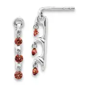 14k White Gold Red Real Diamond Earrings