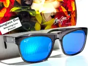 NEW Maui Jim S-TURNS Crystal Grey POLARIZED Hawaii Blue Lens Sunglass B872-14