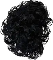 Healvian 1pc Male Short Curly Wig Lace Front Wig for Men Rave Cosplay Heat-resistant Synthetic Fiber