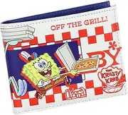 [INTIMO] SpongeBob Squarepants The Krusty Krab Fresh Off The Grill Bi-Fold Wallet with ID Window Card Slots and Bill Sleeve