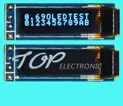 Top 3V ~ 5.5V 0.69" I2C 128x64 Monochrome OLED display module White