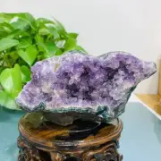 688g Natural Amethyst Geode Mineral Specimen Crystal Quartz Energy Decoration