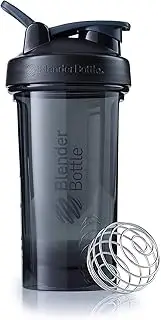 BlenderBottle Shaker Bottle Pro Series Perfect for Protein Shakes and Pre Workout, 24-Ounce, Black