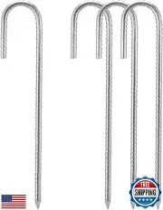 Rebar Stakes 16 Inch, Heavy Duty Galvanised Steel Rebar Ground Stakes, Fence