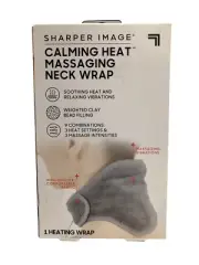 Sharper Image Heated Neck Wrap, Massaging Weighted, Calming Comfort, 9 Settings