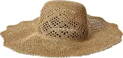 Brixton 186052 Womens Meryl Scalloped Brim Sun Floppy Hat Tan Size Medium