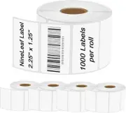 5 ROLLS Direct Thermal 2.25X1.25" 1000/RL Barcode Labels For Zebra LP2824