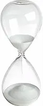 Winterworm Large Fashion Colorful Sand Glass Sandglass Hourglass Timer Clear Smooth Glass Measures Home Desk Decor Xmas Birthday Gift (White, 30 Minutes)