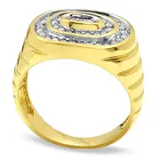 Men's 0.50 CT. T.W. Natural Diamond Oval Ring in Solid 14K Gold