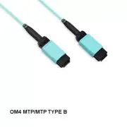 Kentek 6 Ft MTP Type B OM4 50/125 Multi-Mode 12 Fibers Trunk Cable OFNP MPO