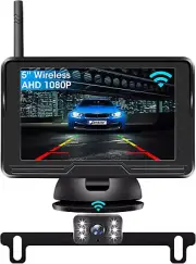 【6 LED】 1080P Wireless Backup Camera Monitor for Car 5'' Back up Camera License