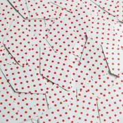 Long Diamond Sequin 1.75" Red Polka Dot on White Opaque