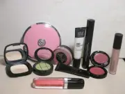 ASSORTED MAKE UP 9 PC MIX LOT INCLUDES PINK MIRROR