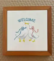 Geese vintage trivet