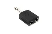 SYSTEM-S Y Audio Adapter Stereo Trs 6.35 MM Jack Plug To 2x Socket