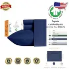 GOTS Certified Organic Cotton Full Bed Sheet Set - Cooling Percale, Navy Blue