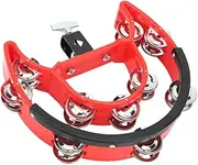 yuksok Hi Hat Tambourine Drum Set Hand Held Percussion Accessories Shaker Metal Instrument Hand Bell Rattle for KTV Ensemble Concert