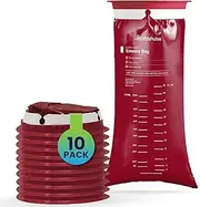 FifthPulse Disposable Burgundy Emesis Bags - Pack of 10 Barf Bags for Kids and Adults - Vomit Bags Disposable for Car, Airplanes, and Travel - Good for Pregnancy, Motion Sickness, and Nausea