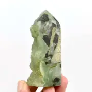 3.7in 217g Botryoidal Prehnite Epidote Crystal Tower, Namibia