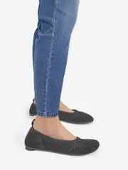 Black Mesh Ballet Flats