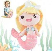 WELLXUNK Mermaid Plush Toy, Soft Cuddly Plushies, Kawaii Doll, Gifts for Girls