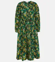 [Ulla Johnson] Ulla Johnson Adalie floral cotton poplin midi dress AU 6 multicoloured