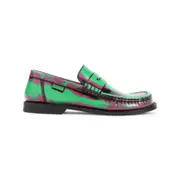 [Loewe] Loewe-Green And Pink Campo Brushed Calf Leather Loafers-Donna 40 IT