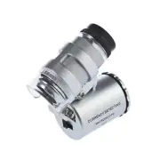 Mini Jeweler 60X Pocket Microscope Jewelry Magnifier Loupe Glass LED Light