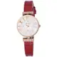Folli Follie 歐風時尚晶鑽腕錶-白x紅色錶帶/25mm