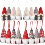 Set of 16 Christmas Tree Gnome Ornaments Handmade Hanging Swedish Plush Gnome...