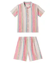 [Konges Slojd] Konges Sløjd Venice linen-blend shirt and shorts set Y 9/10 multicoloured
