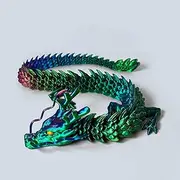 3D Printed Dragon, Articulated Dragon Fidget Toy Posable Flexible Dragon Toys for Car Decoration and Ornament Figures (Holographic)