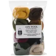 Wistyria Editions Wool Roving 12" .25oz 8/Pkg-Falling Leaves (Pack of 1)