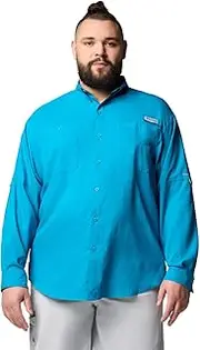 [Columbia] Men's Tamiami Ii Long Sleeve Shirt, Blue Echo, 6X-Large