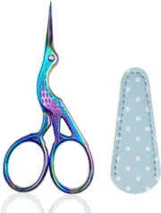 Weabetfu 3.6-Inch Small Sewing Scissors with Leather Scissors Cover