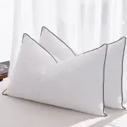 Goose Feather Down Pillows Queen Size Set of 2, Luxury Hotel Collection Bed P...