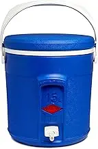 Decor Round Cooler Jug with Tap, 15 Litre Capacity, Blue, 35.7 x 33.5cm (15L)