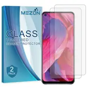 [2 Pack] OPPO A54 5G Tempered Glass 9H HD Crystal Clear Premium Screen Protector by MEZON – Case Friendly, Shock Absorption (OPPO A54 5G, 9H)