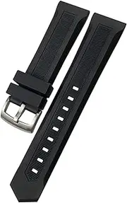 [XNWKF] 19mm 20mm Black Nature Rubber Silicone Watchband 21mm 22mm Fit for Tag Heuer CARRERA F1 AQUARACER Heuer Buckle Watch Strap Tools